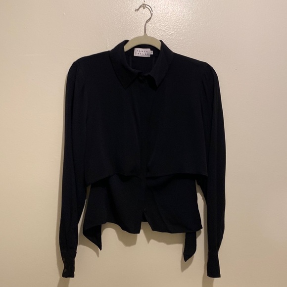 Tanya Taylor 100% silk black button down blouse. Size 2 - Picture 3 of 13